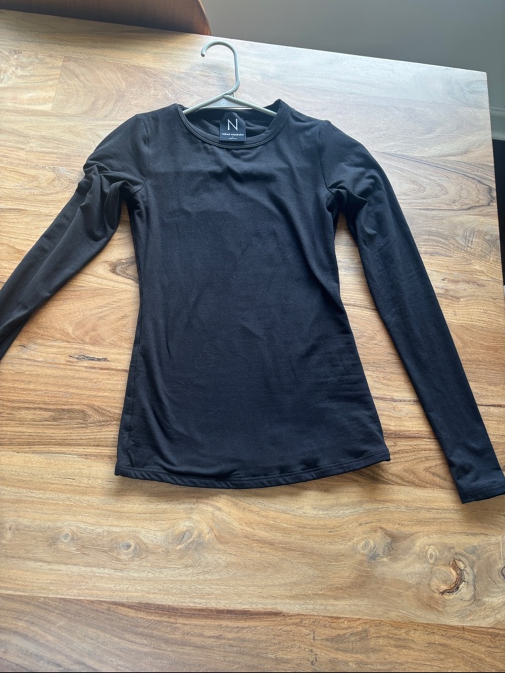 Naked Wardrobe Black Long Sleeve Crewneck Top